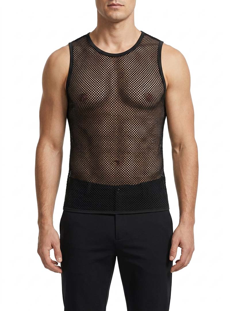 Tartarus Men's Stretch Mesh Sleeveless Top, Tank Top