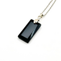 Rectangle Faceted Natural Stone Necklace