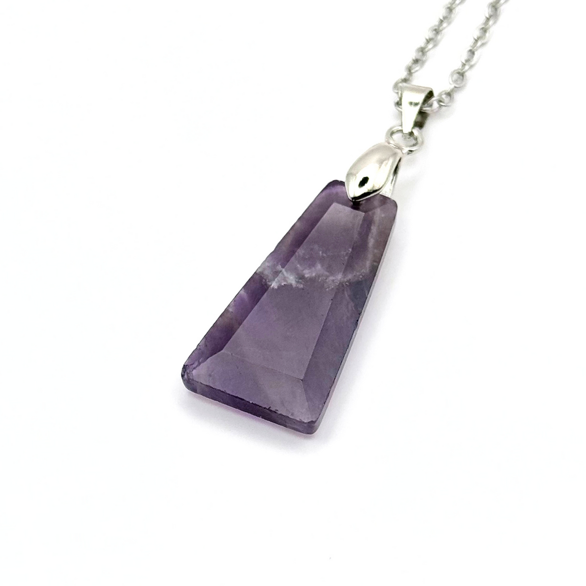 Trapezium Faceted Natural Gemstone Necklace