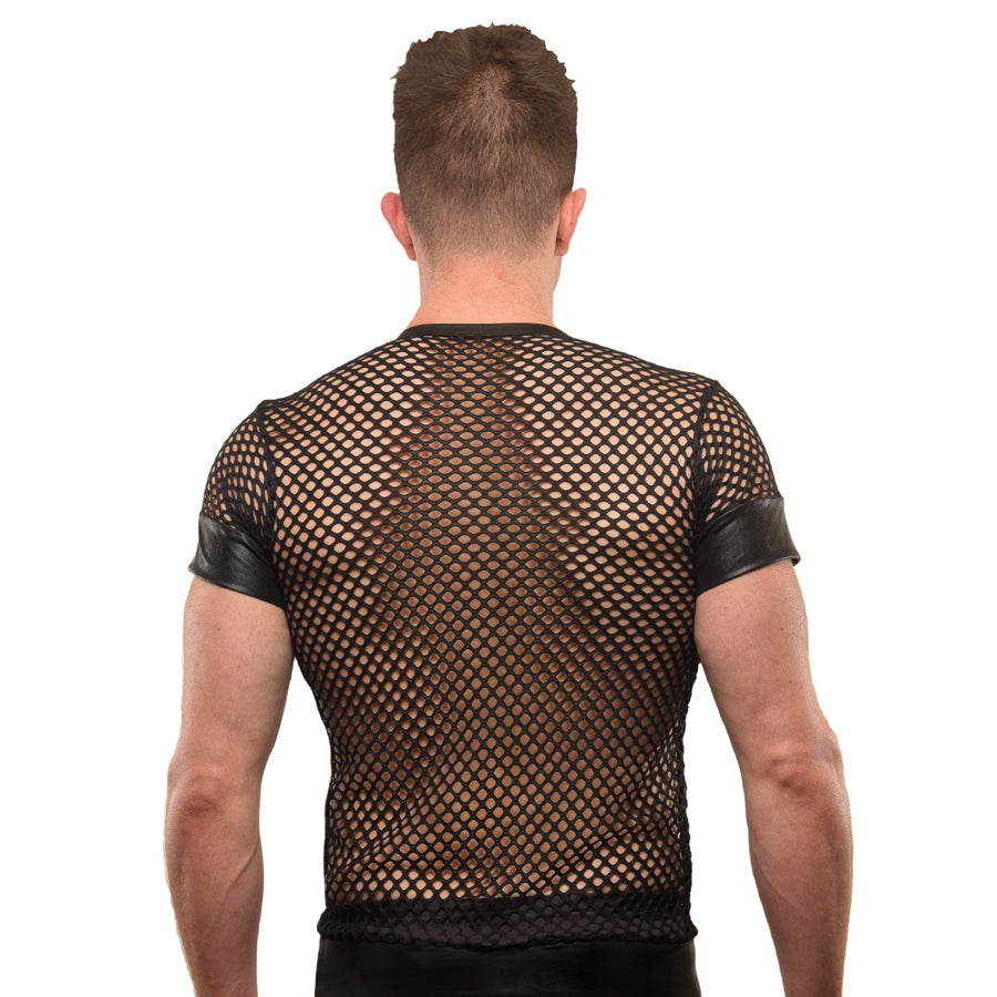 Undergear Men's V-Neck Fishnet T-Shirt
