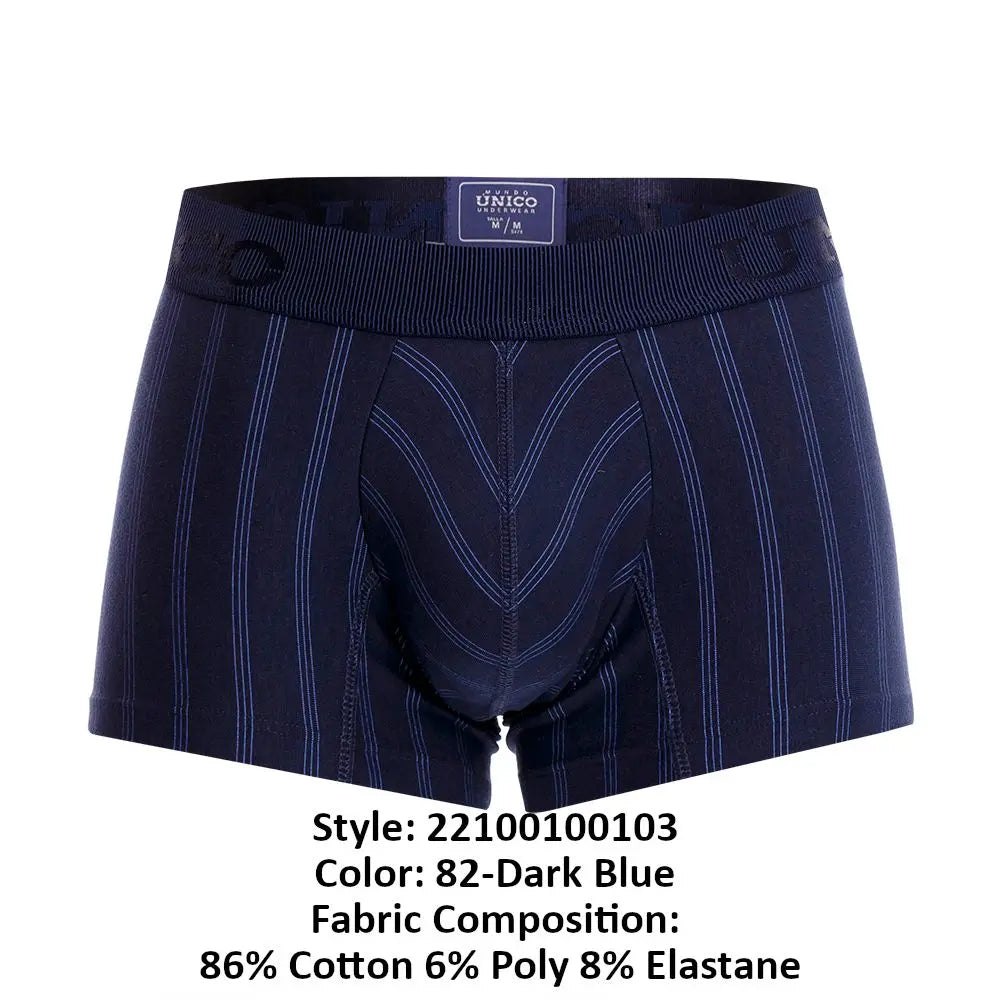 Mundo Unico Men's Underwear 22100100103 Senda Trunks Color 82-Dark Blue