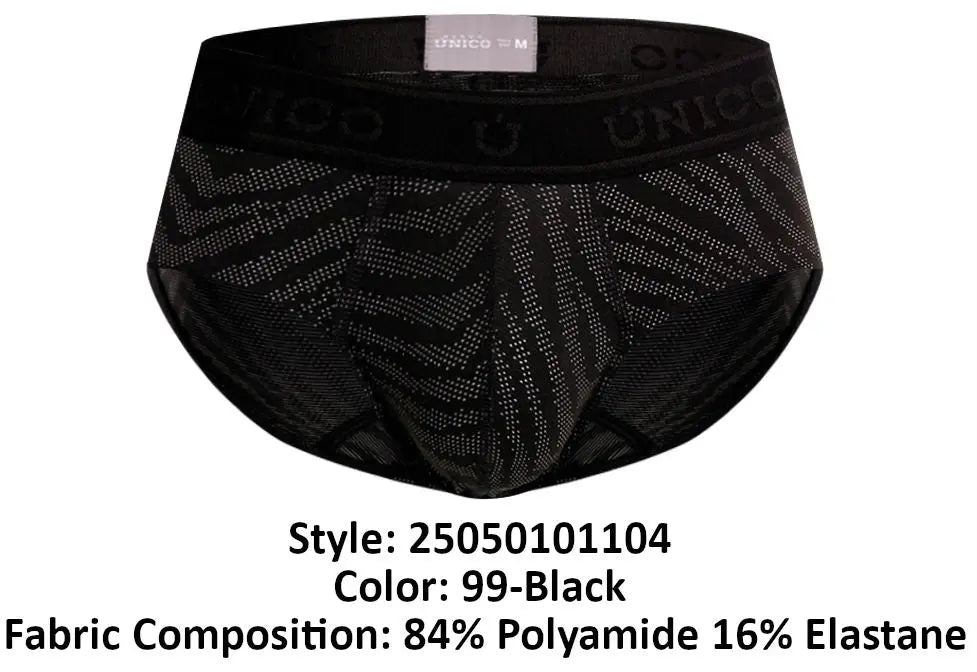 Mundo Unico Men's Underwear 25050101104 Zelmur Briefs Color 99-Black