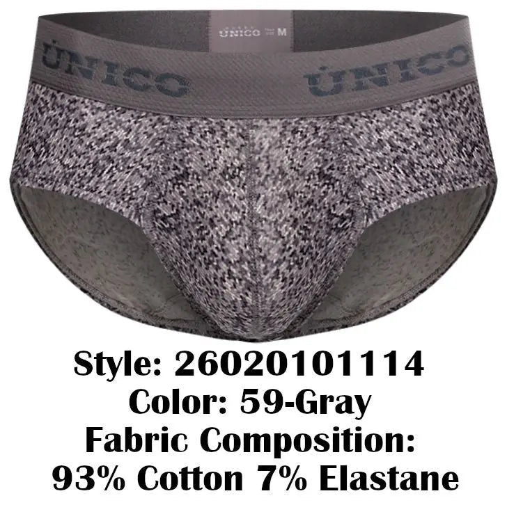 Mundo Unico Men's Underwear 26020101114 Suede Briefs Color 59-Gray