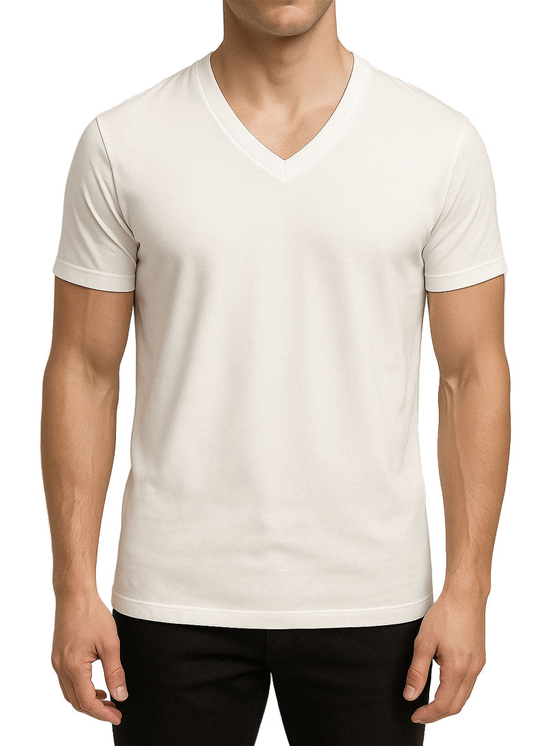 Players Big & Tall Man's Cotton V-Neck T-shirt (2-pack), Combed Cotton Tees