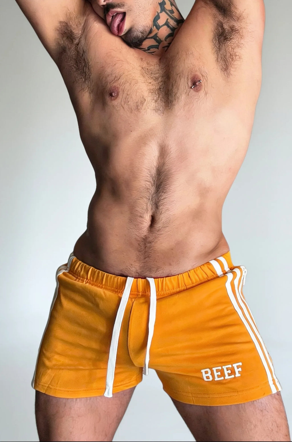 JJ Malibu Men's Varsity Boy Short Shorts - Tangerine Orange