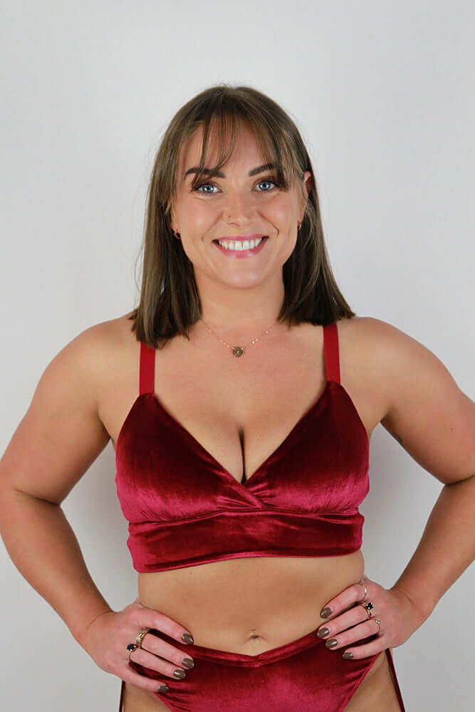 Verona Velvet Bikini Bra Berry