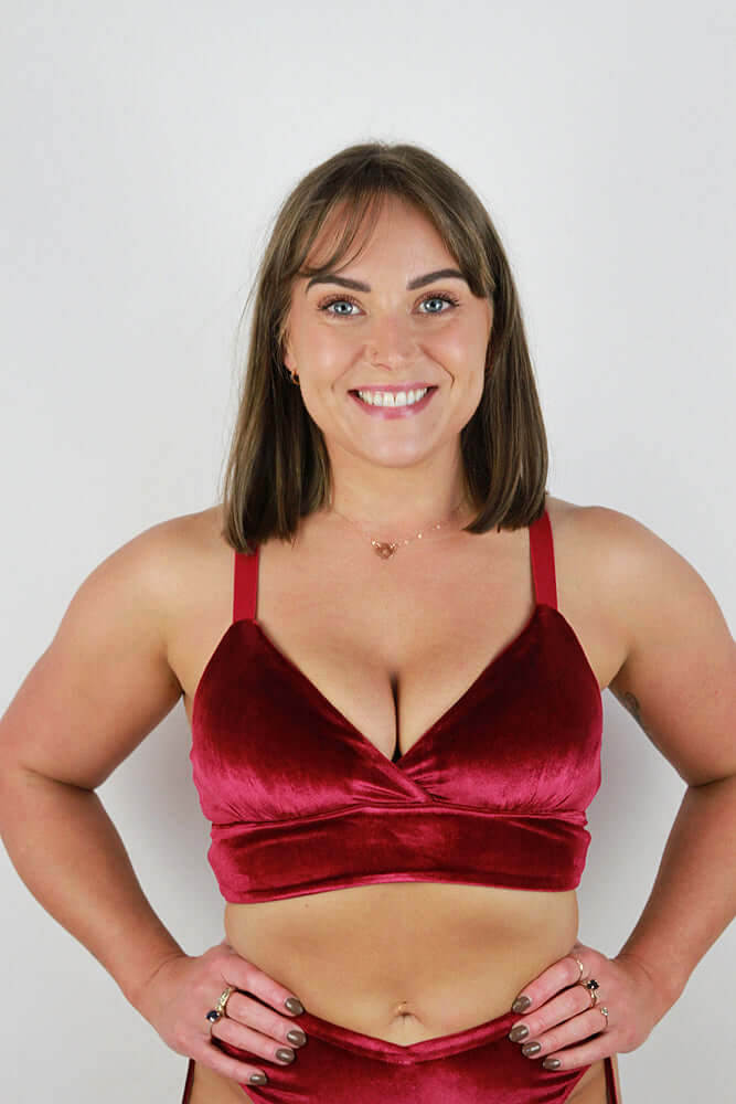 Verona Velvet Bikini Bra Berry