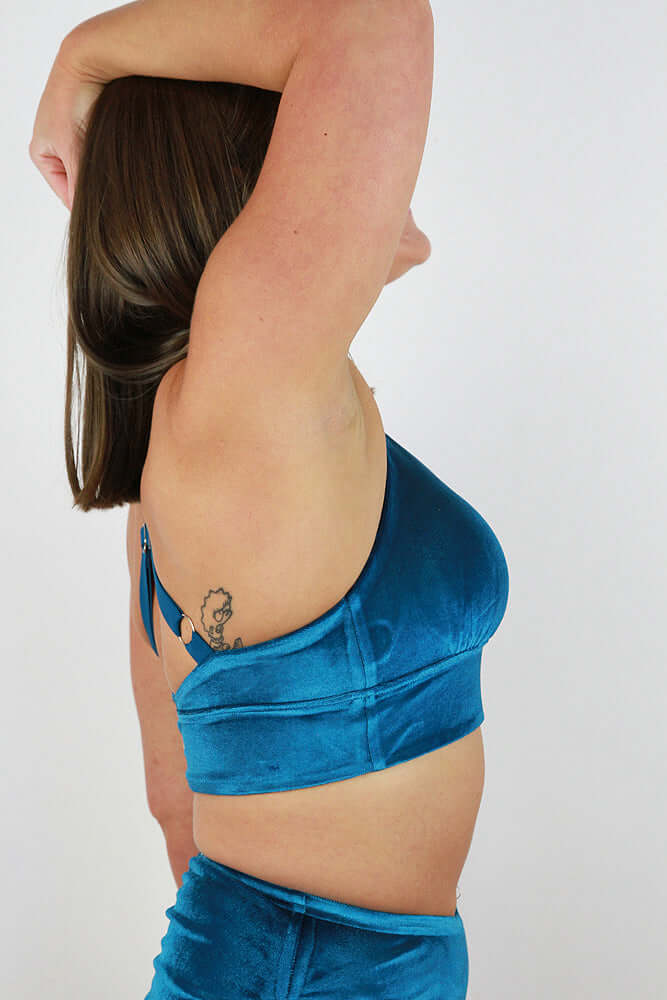 Verona Velvet Bikini Bra Teal