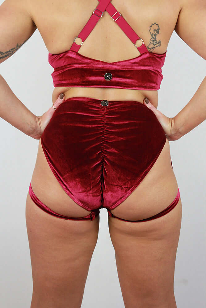 Verona Velvet Waist Short Berry