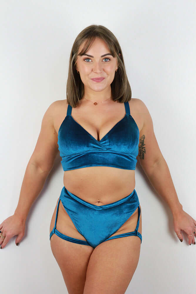 Verona Velvet Waist Short Teal