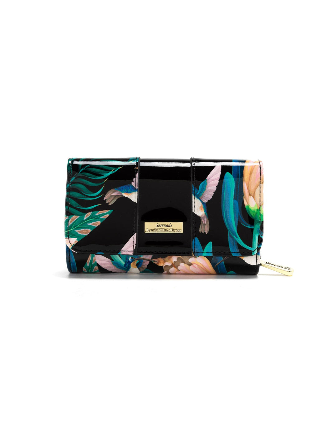 LULU PANELLED MEDIUM PATENT LEATHER WALLET WITH RFID-WSF1102A