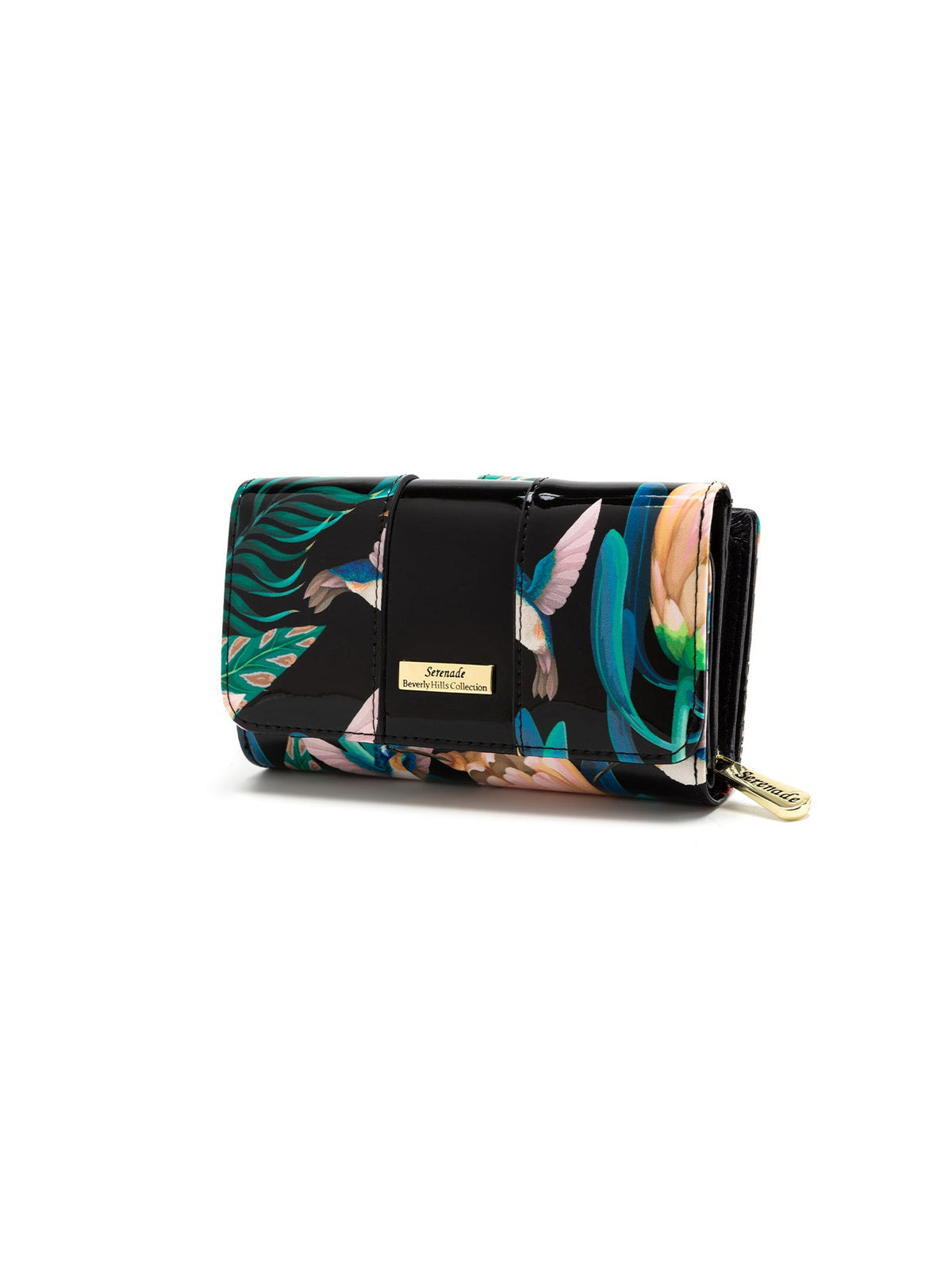 LULU PANELLED MEDIUM PATENT LEATHER WALLET WITH RFID-WSF1102A