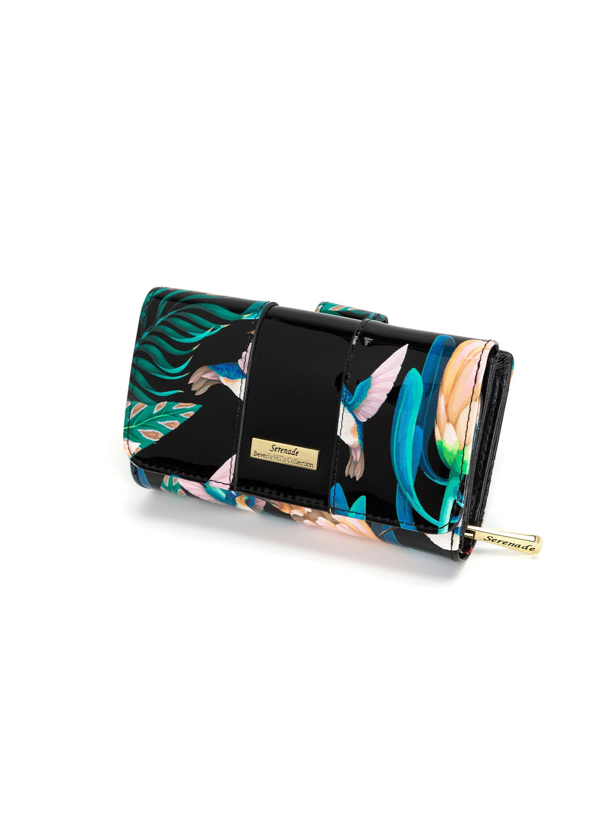 LULU PANELLED MEDIUM PATENT LEATHER WALLET WITH RFID-WSF1102A