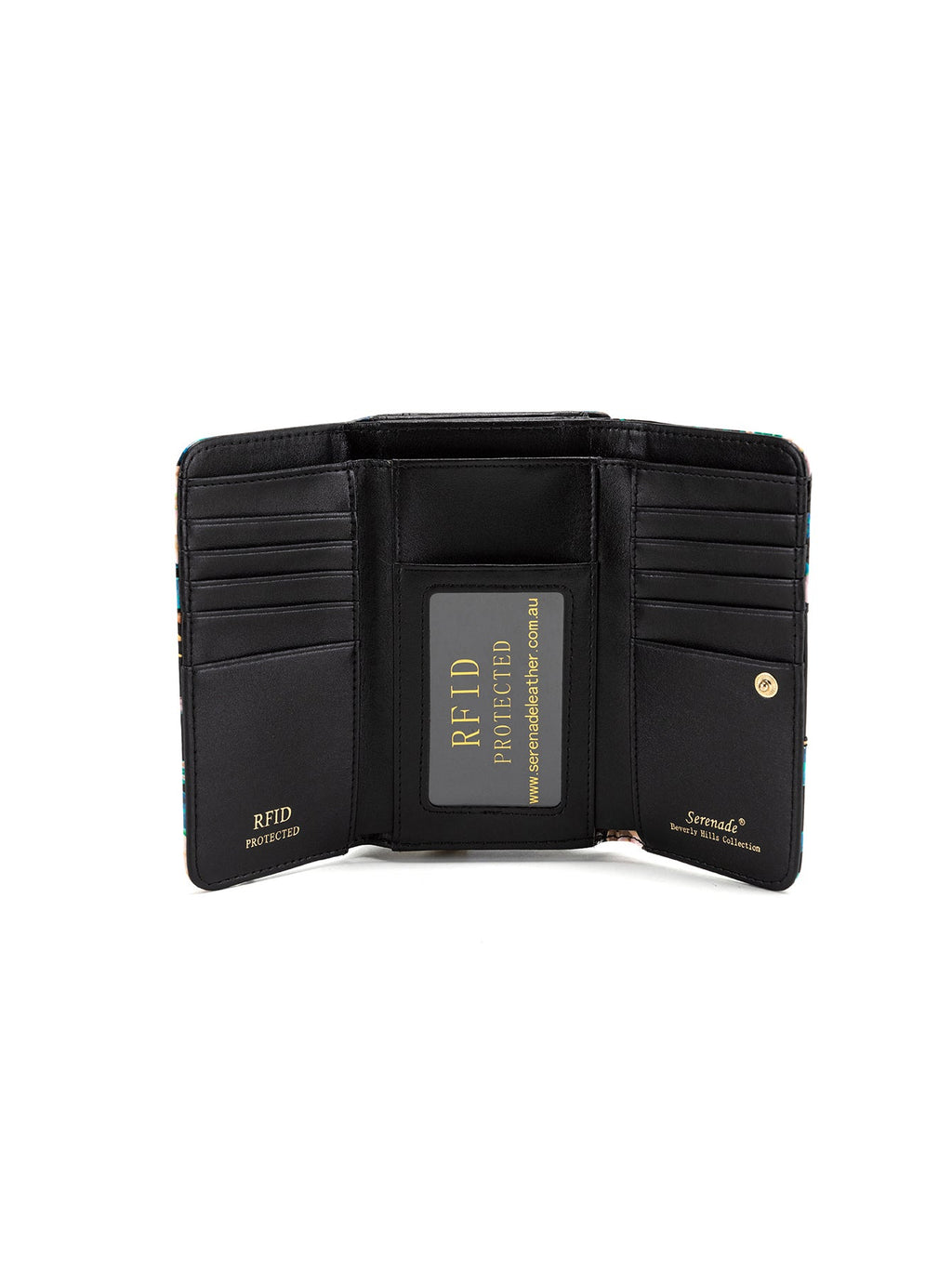 LULU PANELLED MEDIUM PATENT LEATHER WALLET WITH RFID-WSF1102A