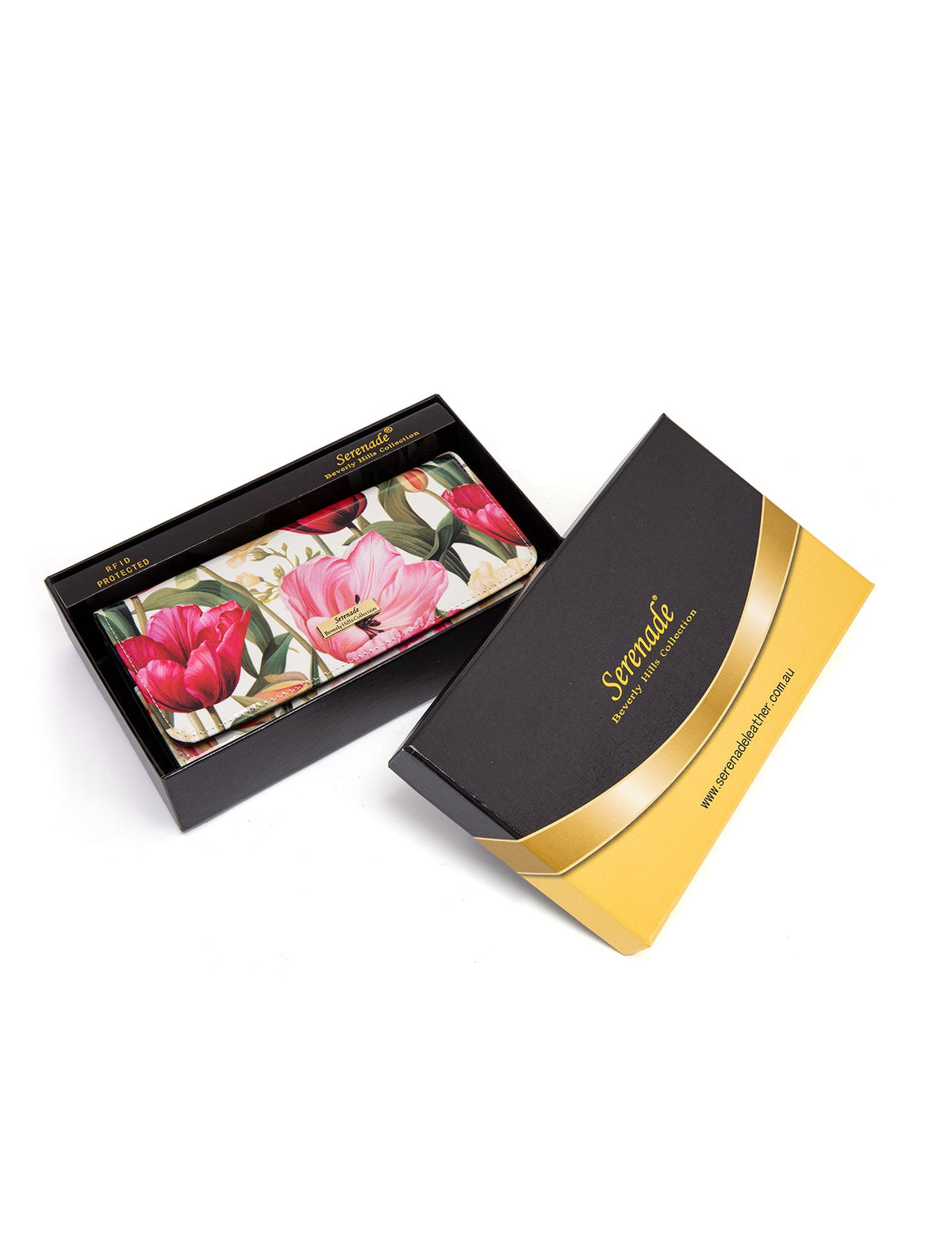 SPRING TULIP LARGE LEATHER RFID WALLET- WSF2101