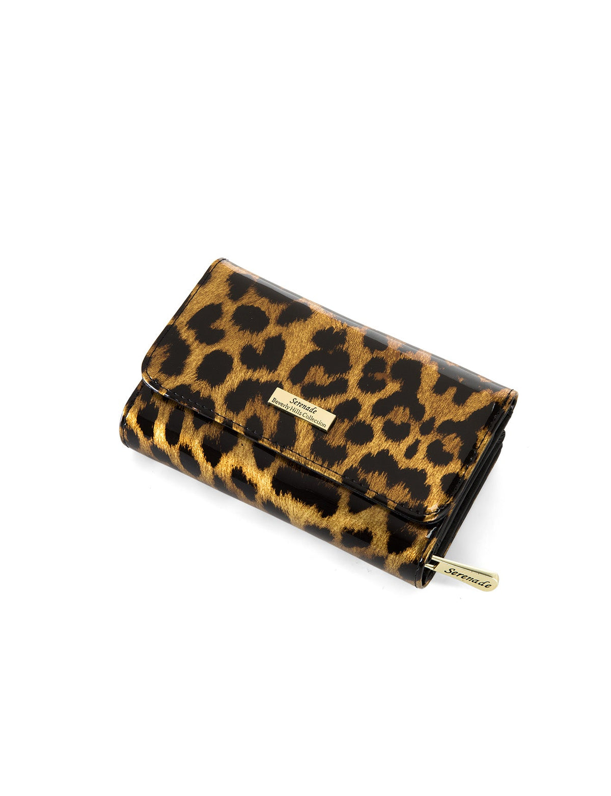 ROUGUE LEOPARD  MEDIUM PATENT LEATHER WALLET WITH RFID-WSF3502