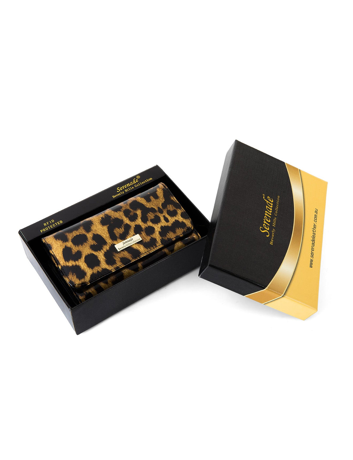 ROUGUE LEOPARD  MEDIUM PATENT LEATHER WALLET WITH RFID-WSF3502