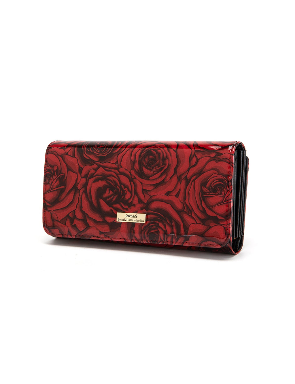 ROSE BUDS LARGE  PATENT LEATHER WALLET WITH RFID- WSF3801