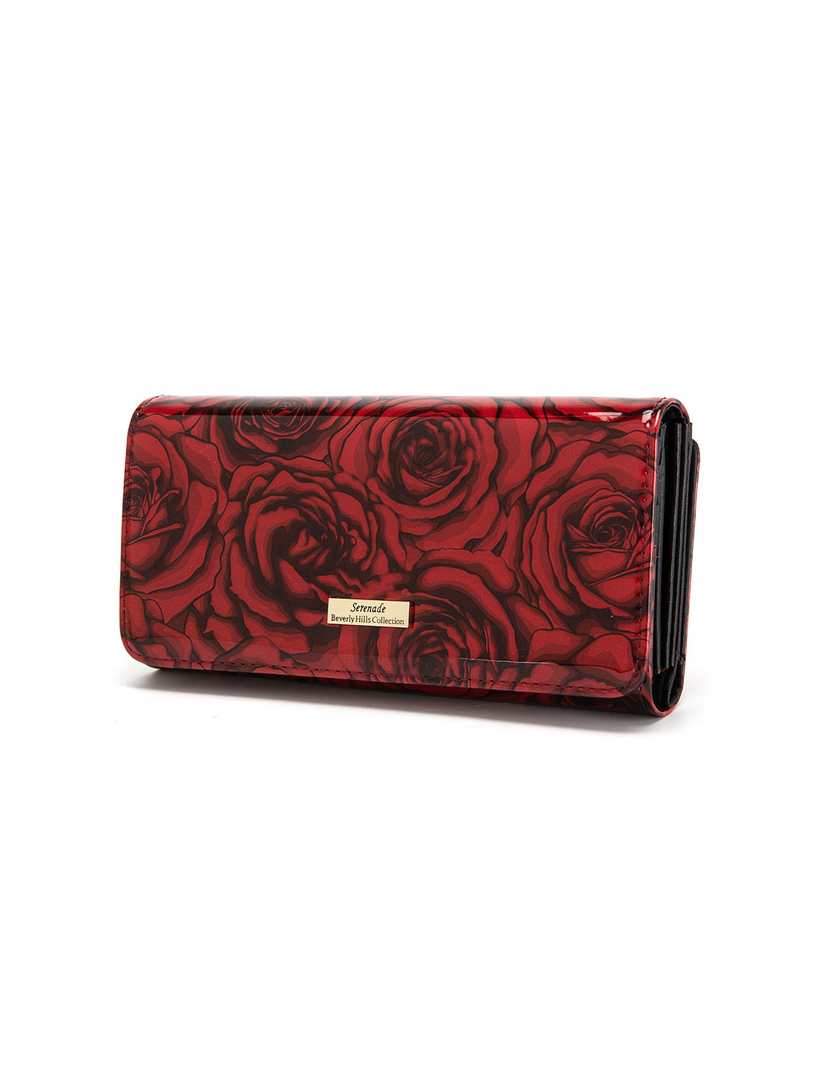 ROSE BUDS LARGE  PATENT LEATHER WALLET WITH RFID- WSF3801