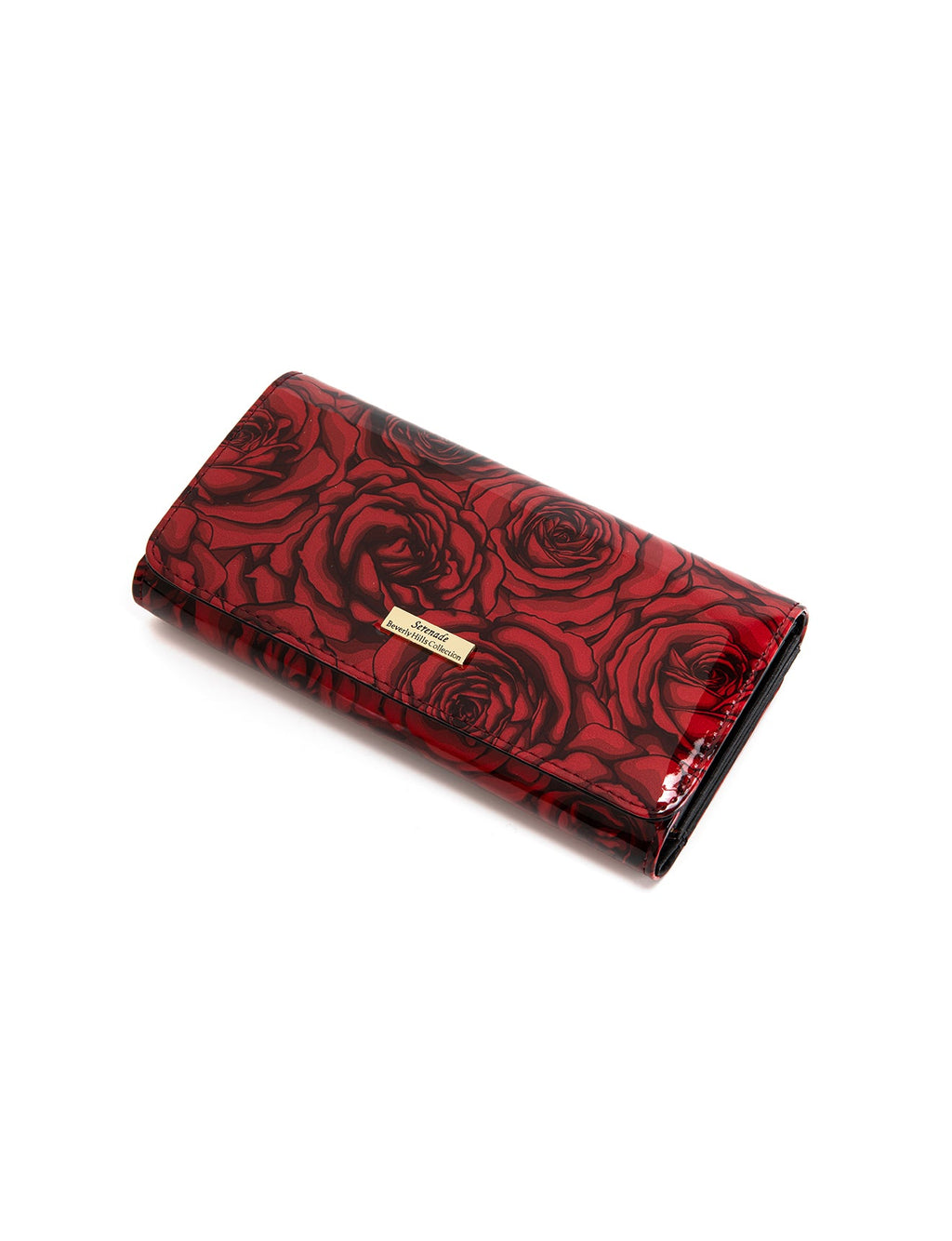 ROSE BUDS LARGE  PATENT LEATHER WALLET WITH RFID- WSF3801