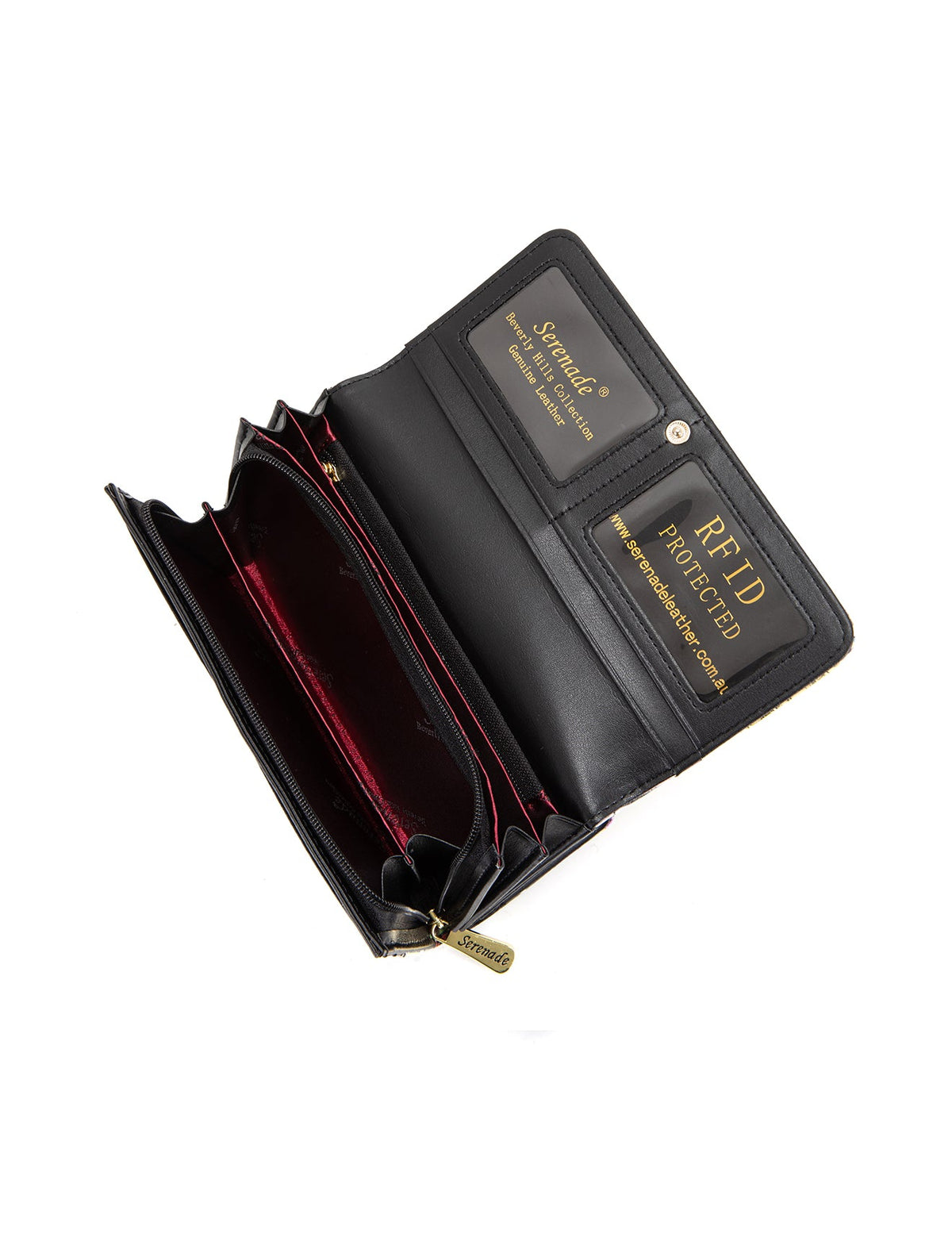 ROSE BUDS LARGE  PATENT LEATHER WALLET WITH RFID- WSF3801