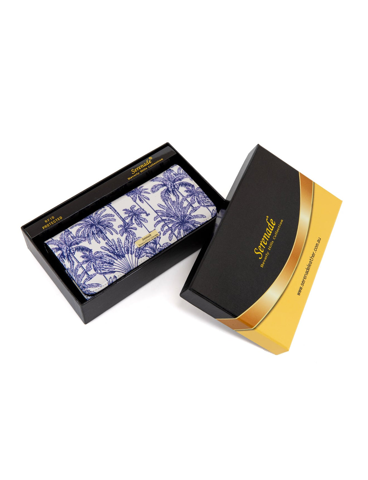 PALMS LARGE  PATENT LEATHER WALLET WITH RFID- WSF4001