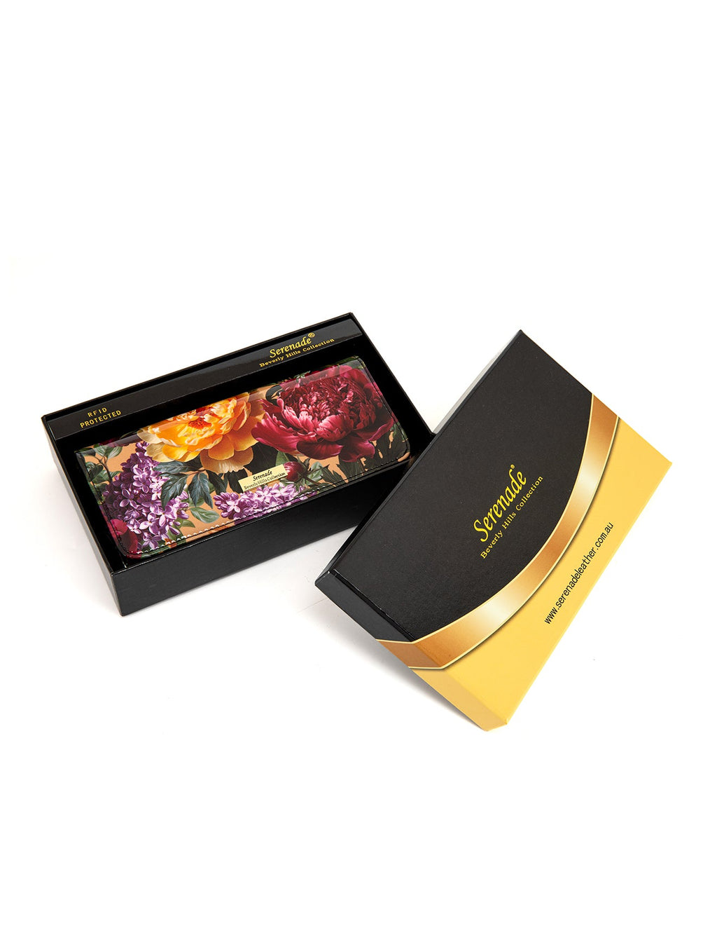 BOUQUET LARGE  PATENT LEATHER WALLET WITH RFID- WSF4101