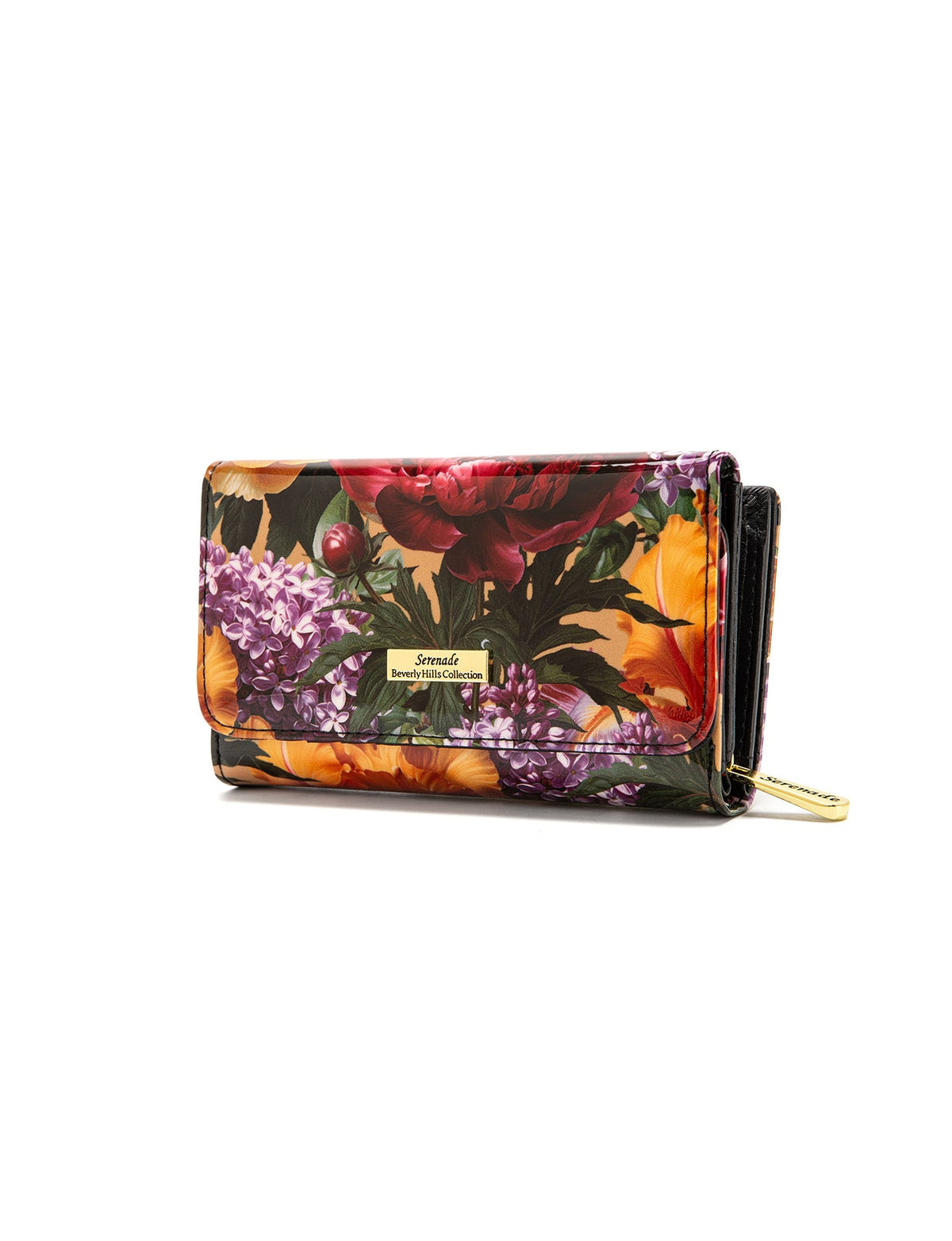 BOUQUET MEDIUM PATENT LEATHER WALLET WITH RFID- WSF4102