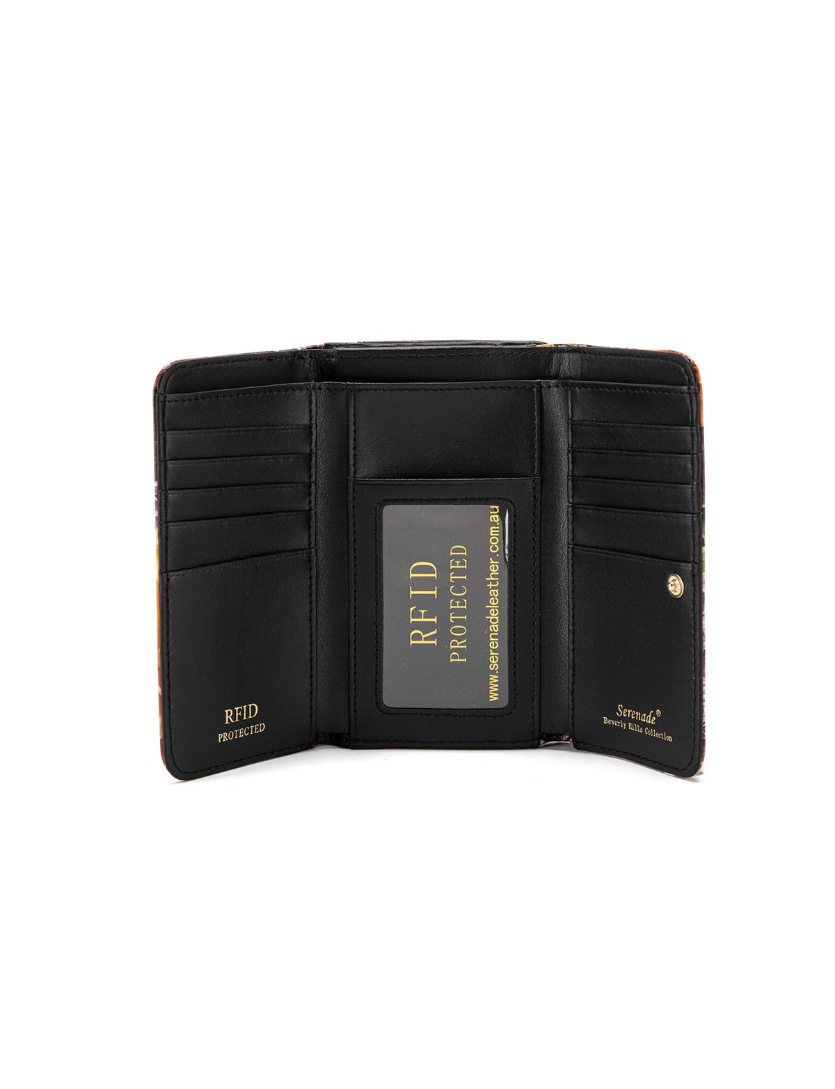 BOUQUET MEDIUM PATENT LEATHER WALLET WITH RFID- WSF4102