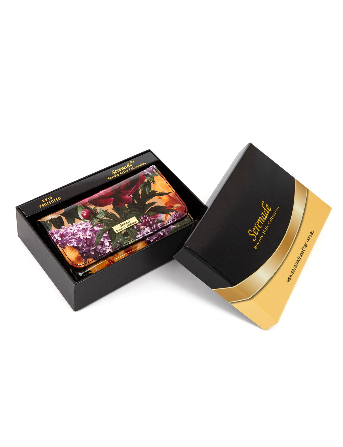 BOUQUET MEDIUM PATENT LEATHER WALLET WITH RFID- WSF4102