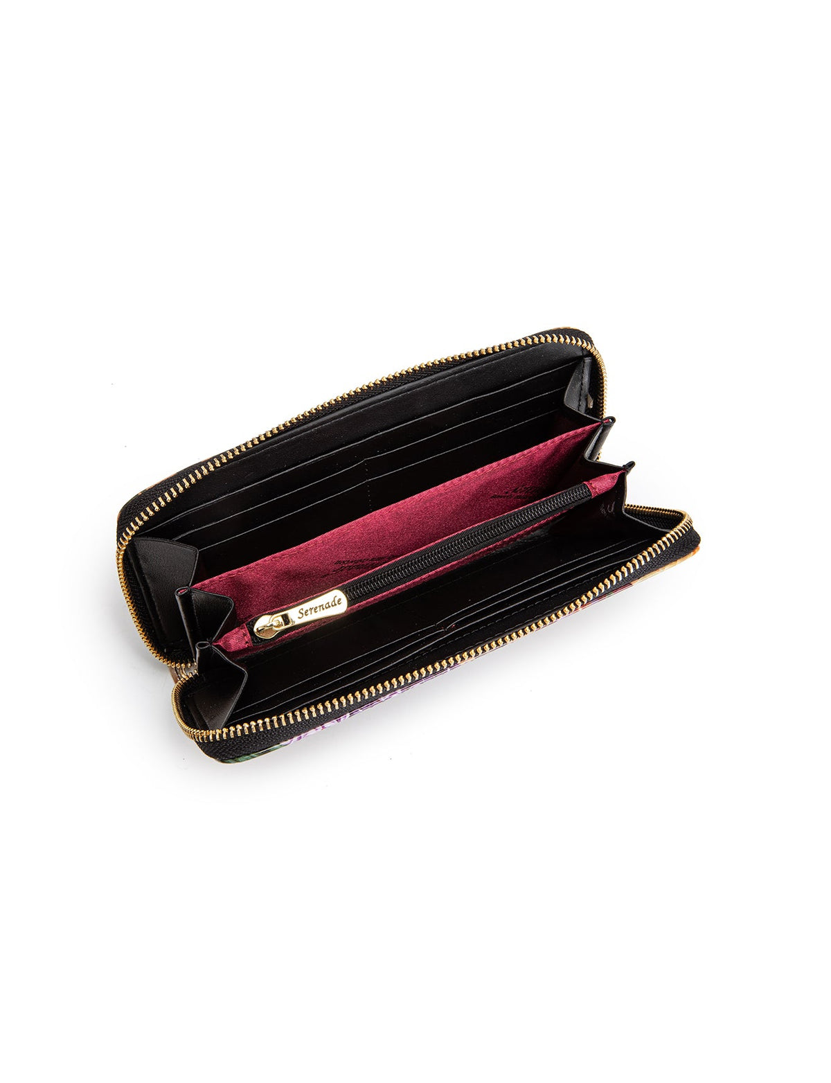 BOUQUET ZIP AROUND LEATHER RFID WALLET- WSF4116