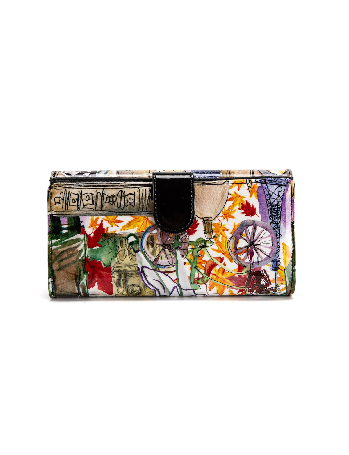 PARISIAN LARGE  PATENT LEATHER WALLET WITH RFID- WSF4201