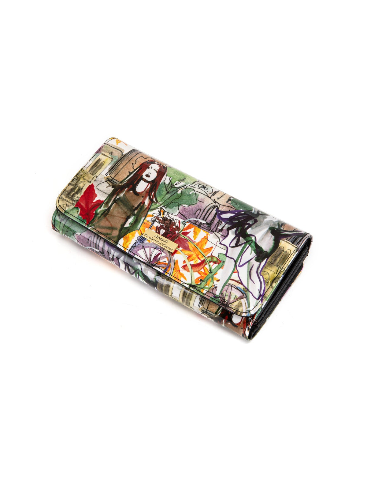 PARISIAN LARGE  PATENT LEATHER WALLET WITH RFID- WSF4201