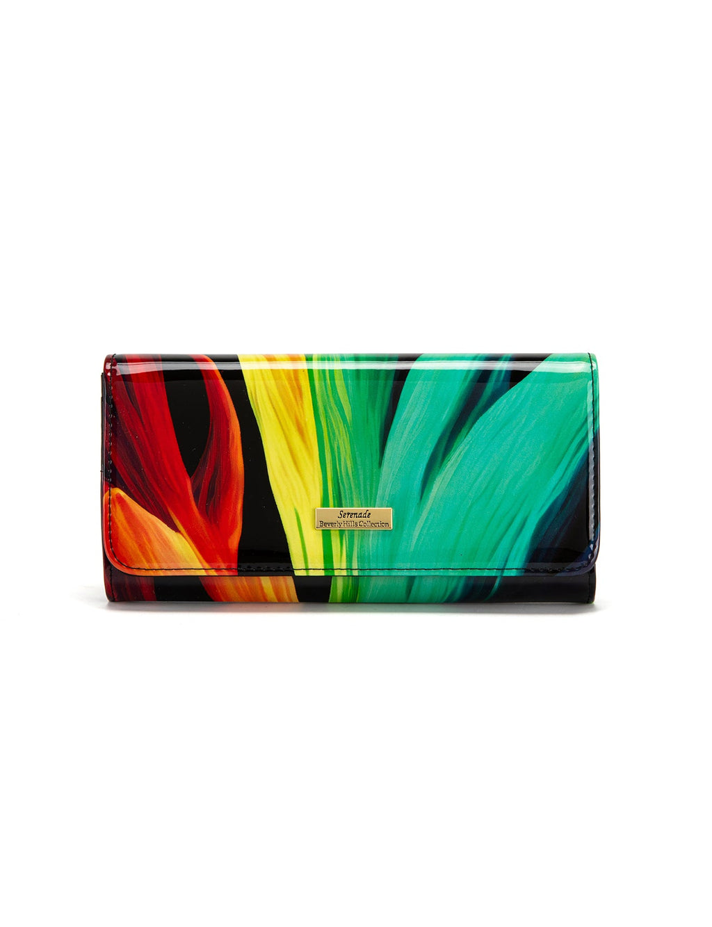 FLAME LARGE  PATENT LEATHER WALLET WITH RFID- WSF4401