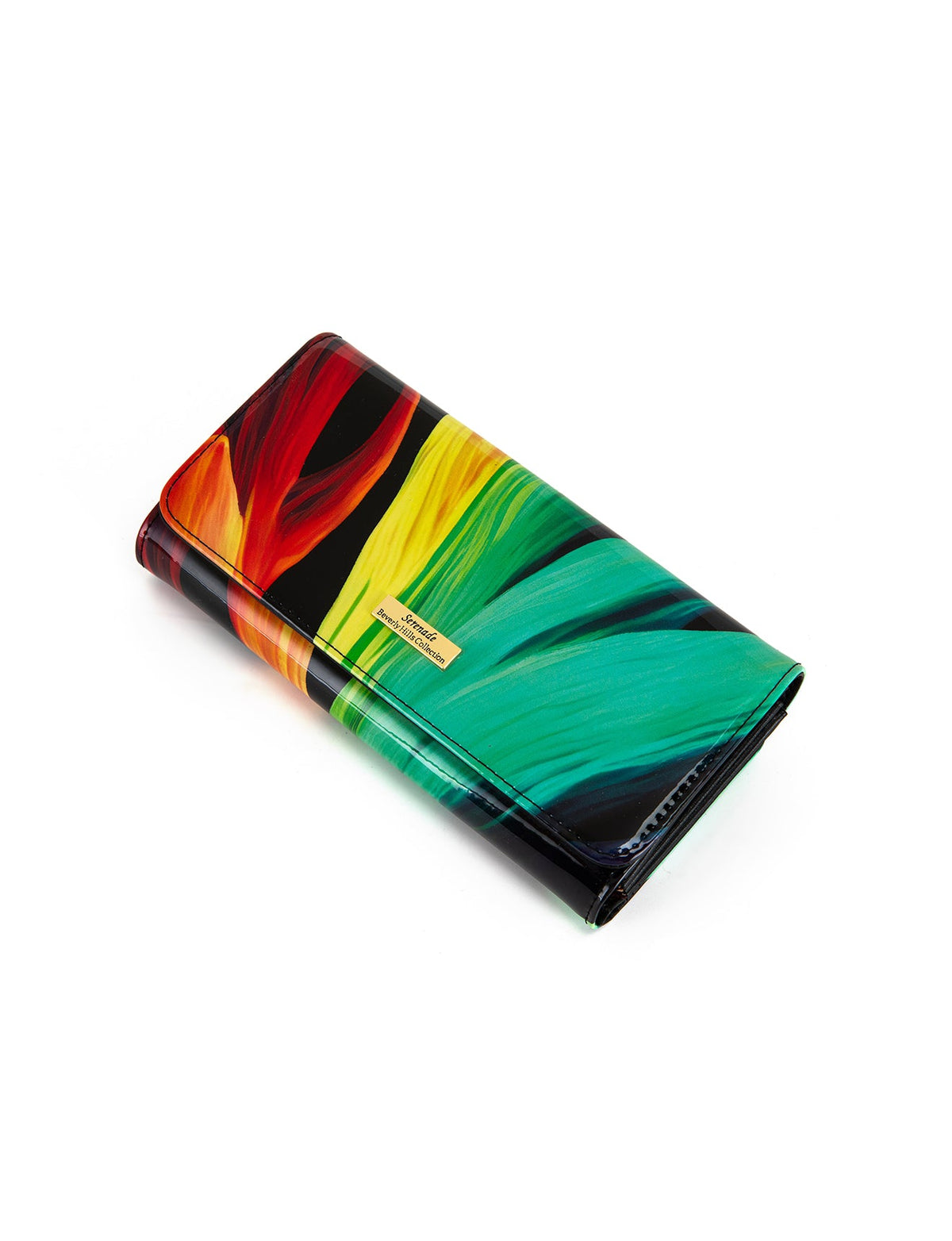 FLAME LARGE  PATENT LEATHER WALLET WITH RFID- WSF4401