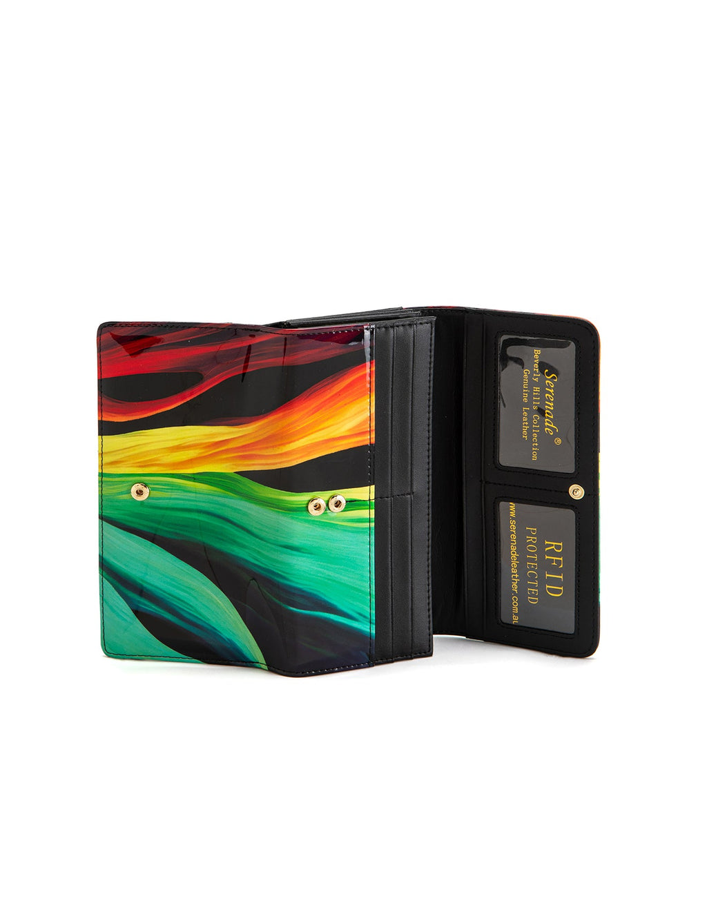 FLAME LARGE  PATENT LEATHER WALLET WITH RFID- WSF4401
