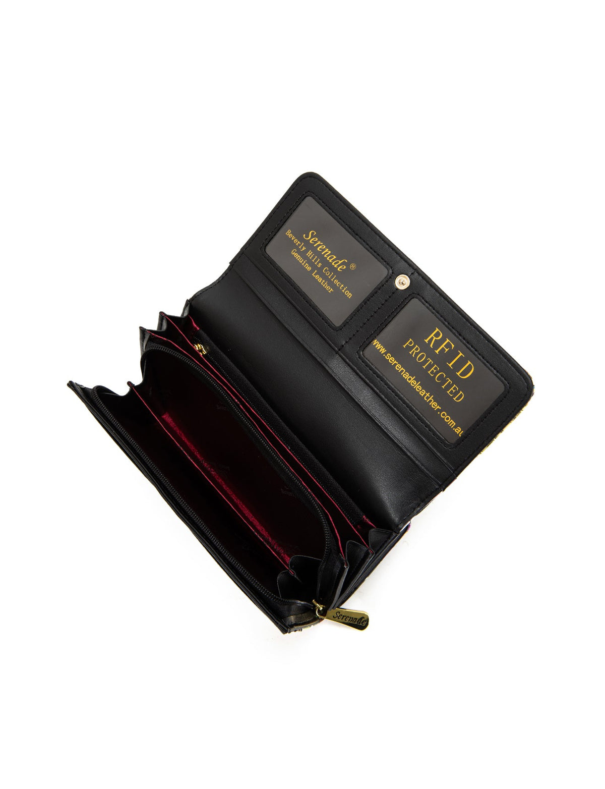 FLAME LARGE  PATENT LEATHER WALLET WITH RFID- WSF4401