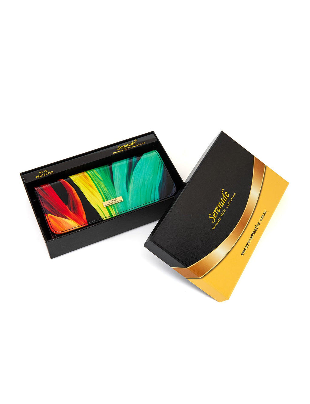 FLAME LARGE  PATENT LEATHER WALLET WITH RFID- WSF4401
