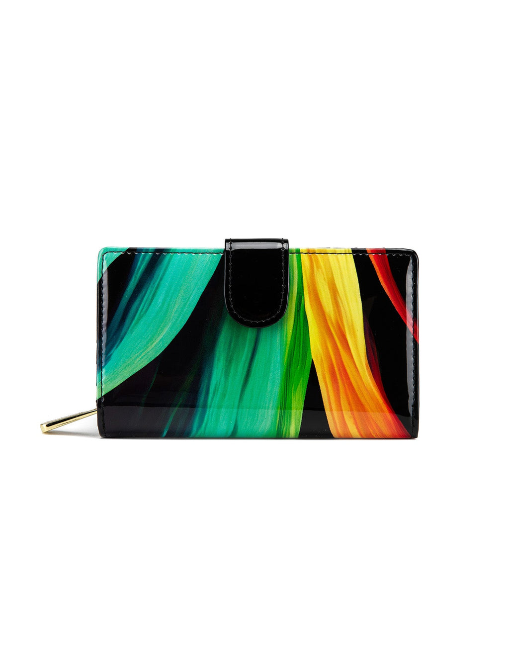 FLAME MEDIUM PATENT LEATHER WALLET WITH RFID- WSF4402
