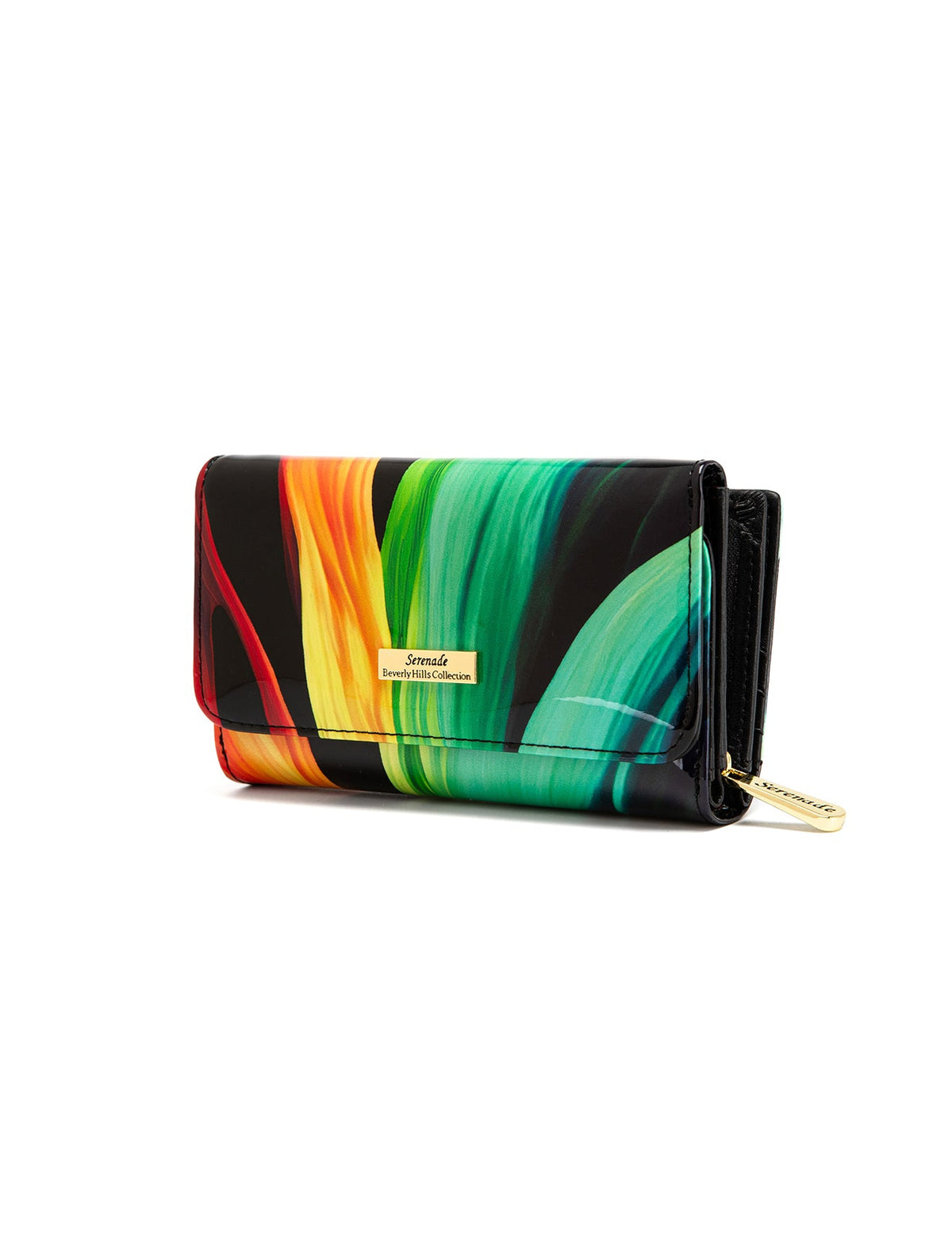 FLAME MEDIUM PATENT LEATHER WALLET WITH RFID- WSF4402
