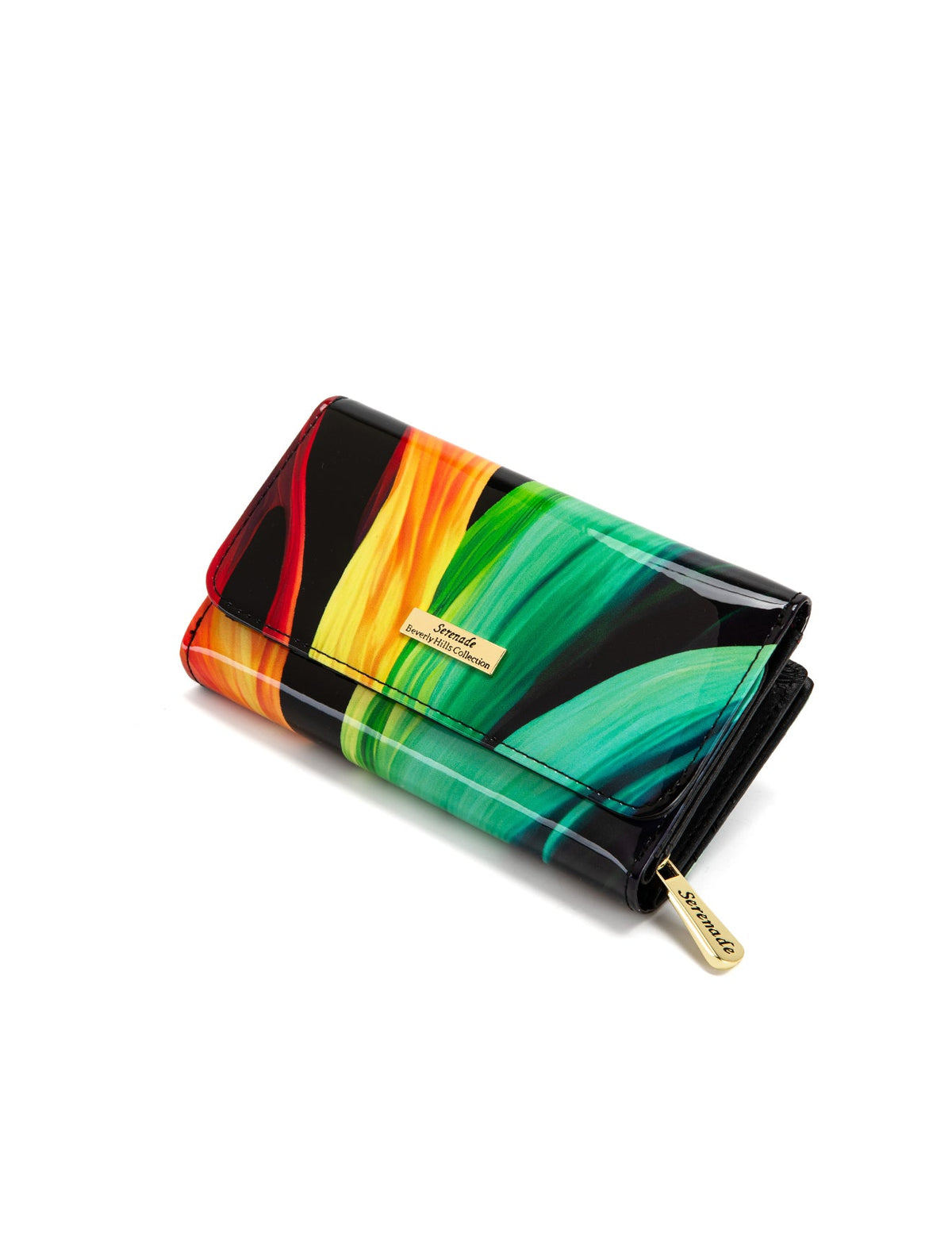 FLAME MEDIUM PATENT LEATHER WALLET WITH RFID- WSF4402