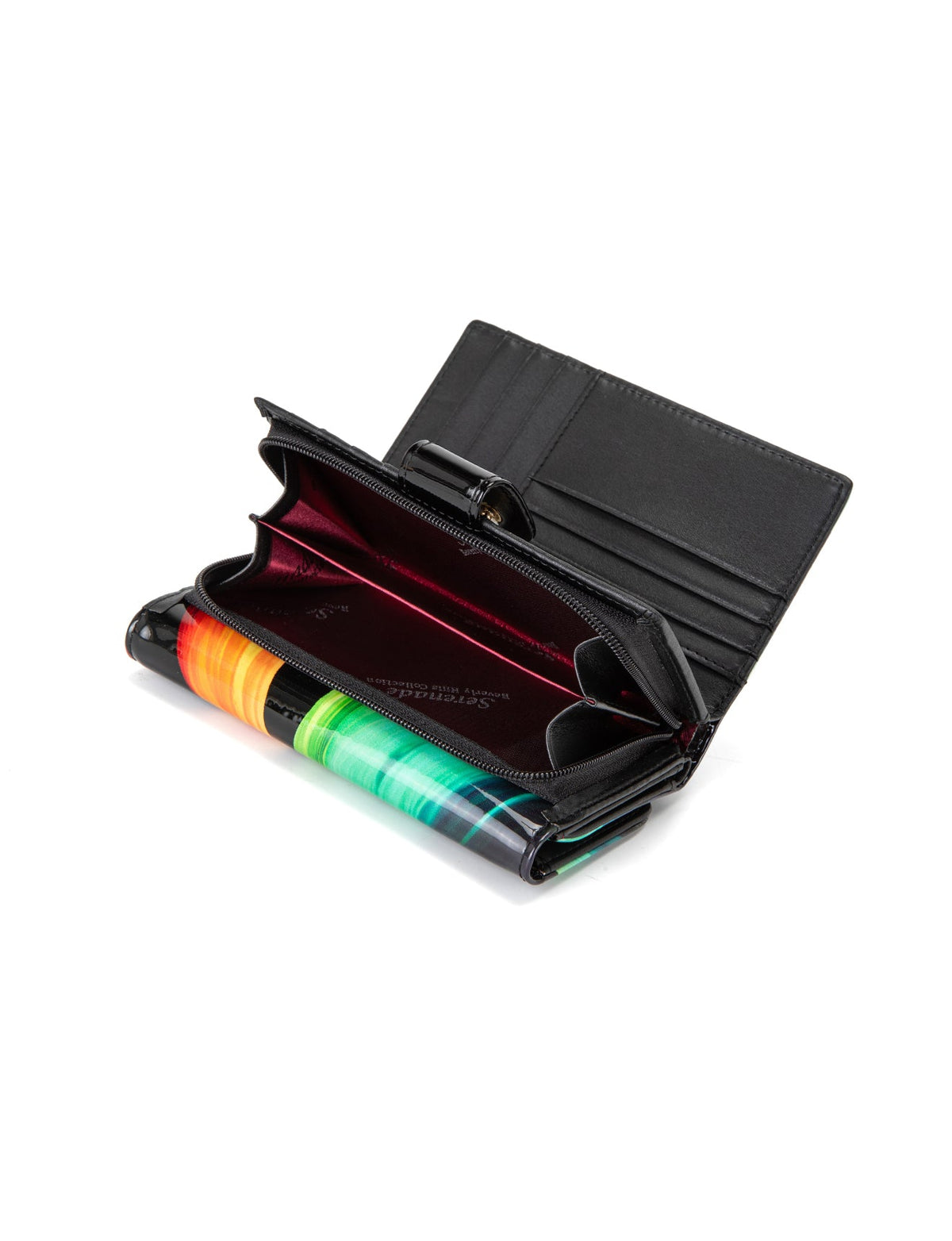 FLAME MEDIUM PATENT LEATHER WALLET WITH RFID- WSF4402