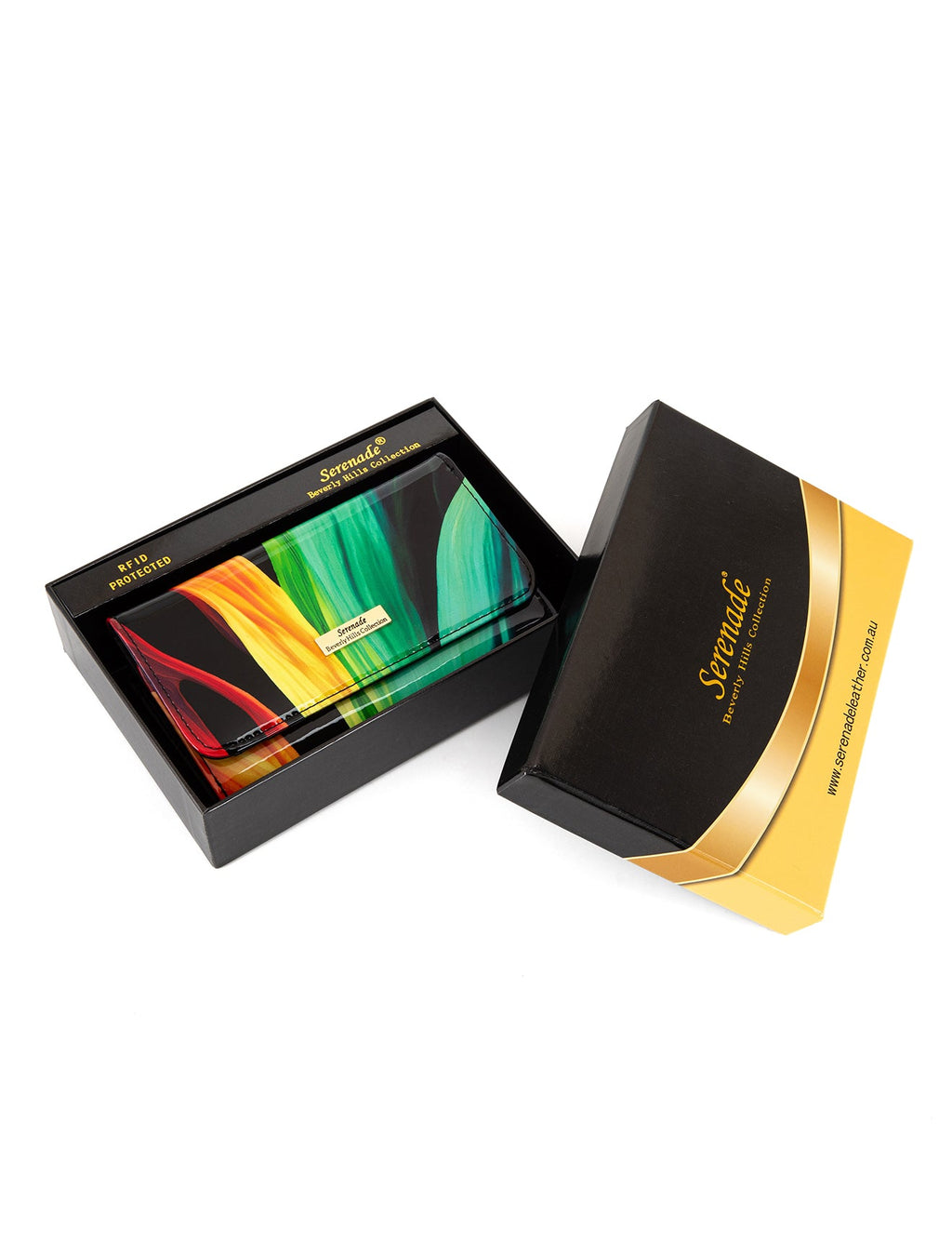 FLAME MEDIUM PATENT LEATHER WALLET WITH RFID- WSF4402