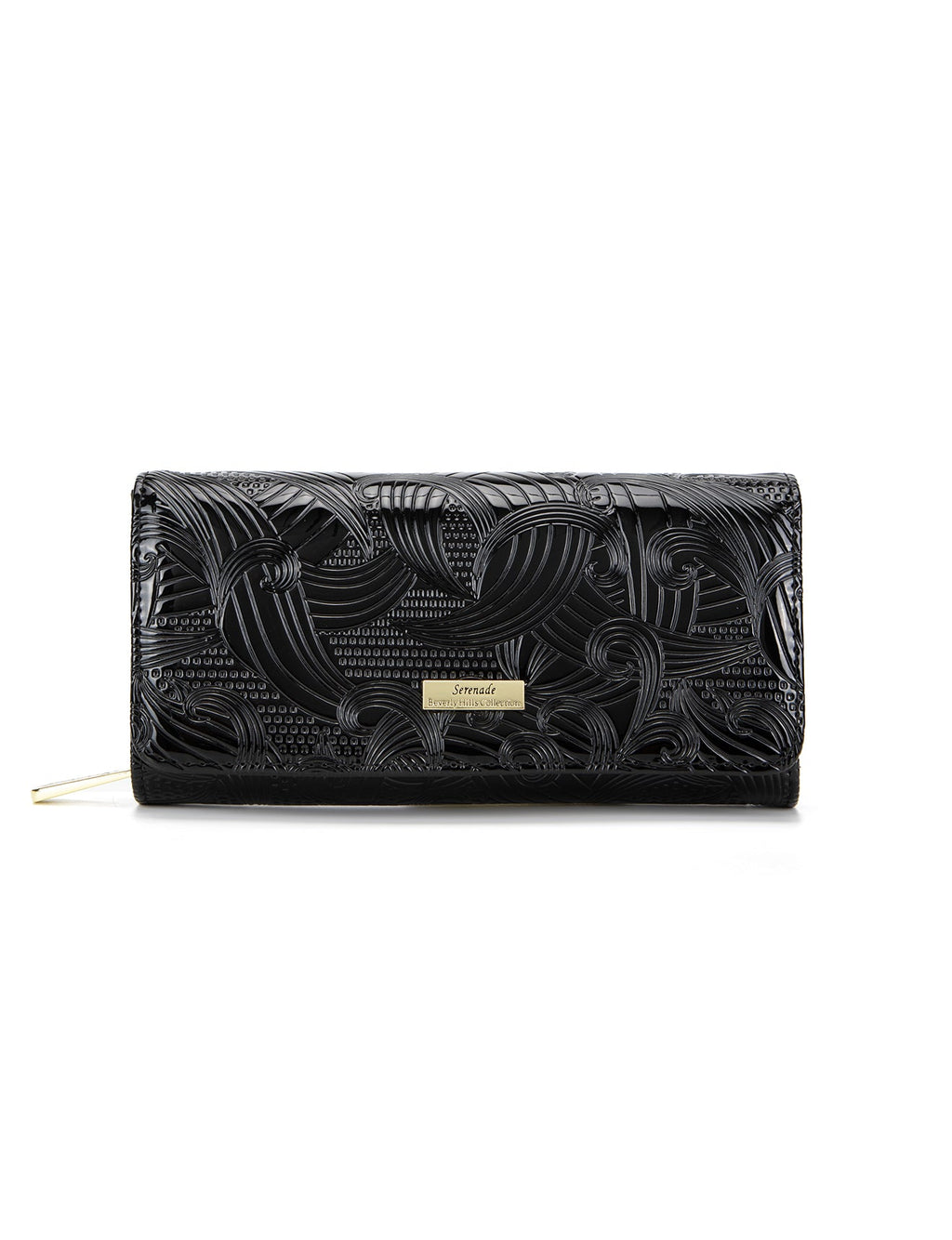 AMIRA LARGE  PATENT LEATHER WALLET WITH RFID- WSF4501-BLK