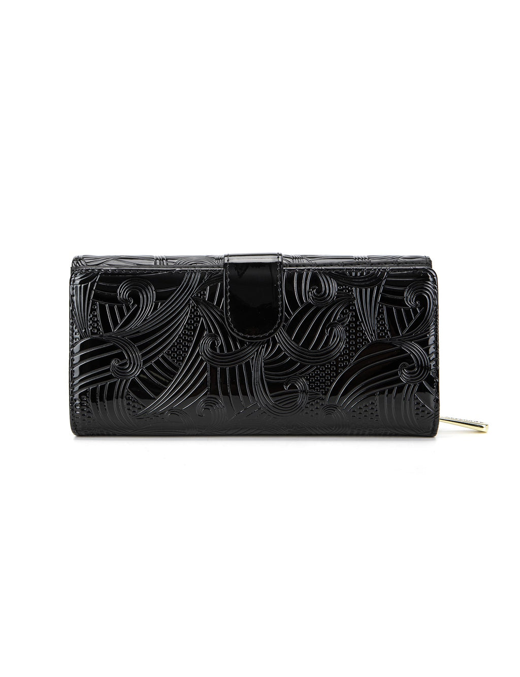 AMIRA LARGE  PATENT LEATHER WALLET WITH RFID- WSF4501-BLK