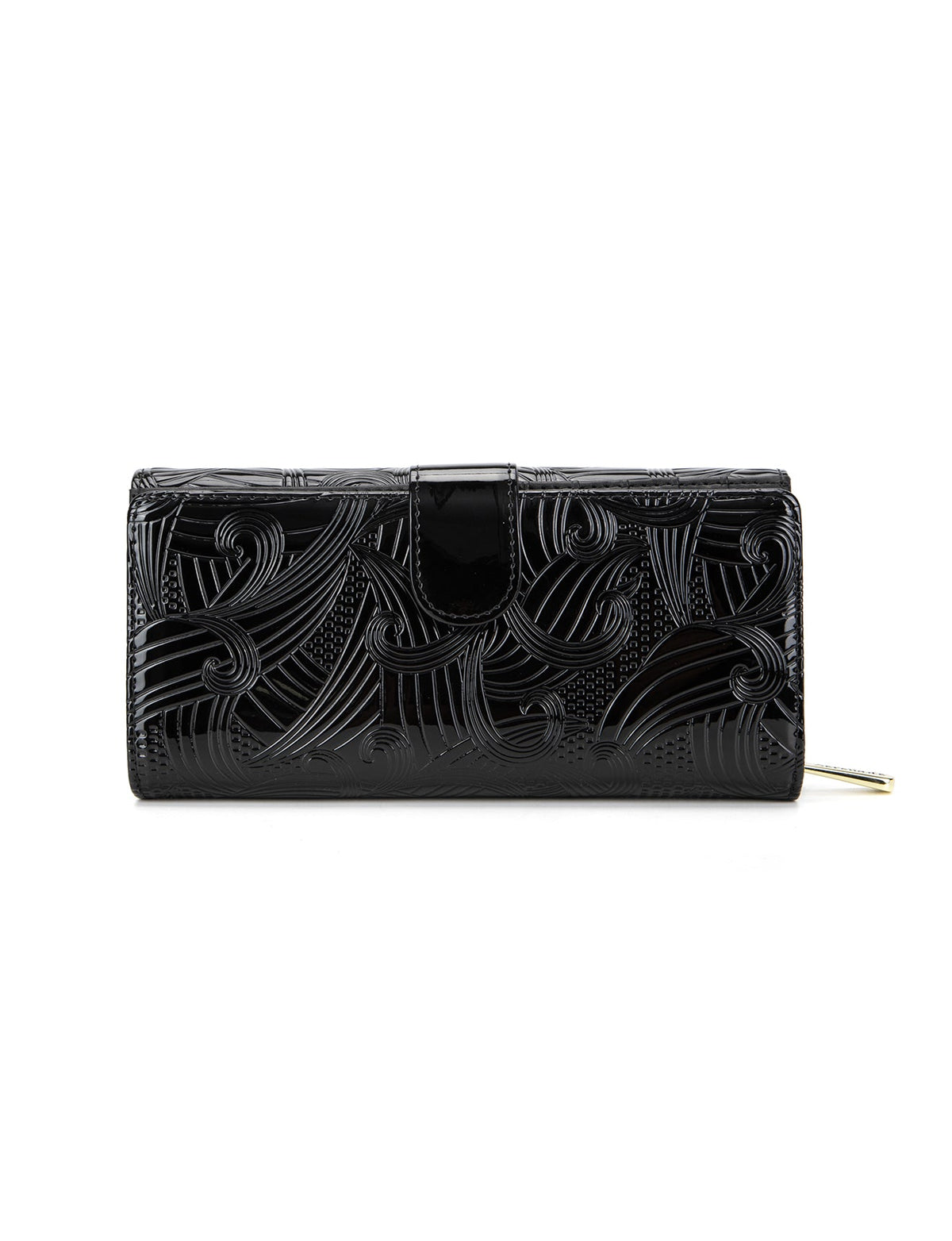 AMIRA LARGE  PATENT LEATHER WALLET WITH RFID- WSF4501-BLK