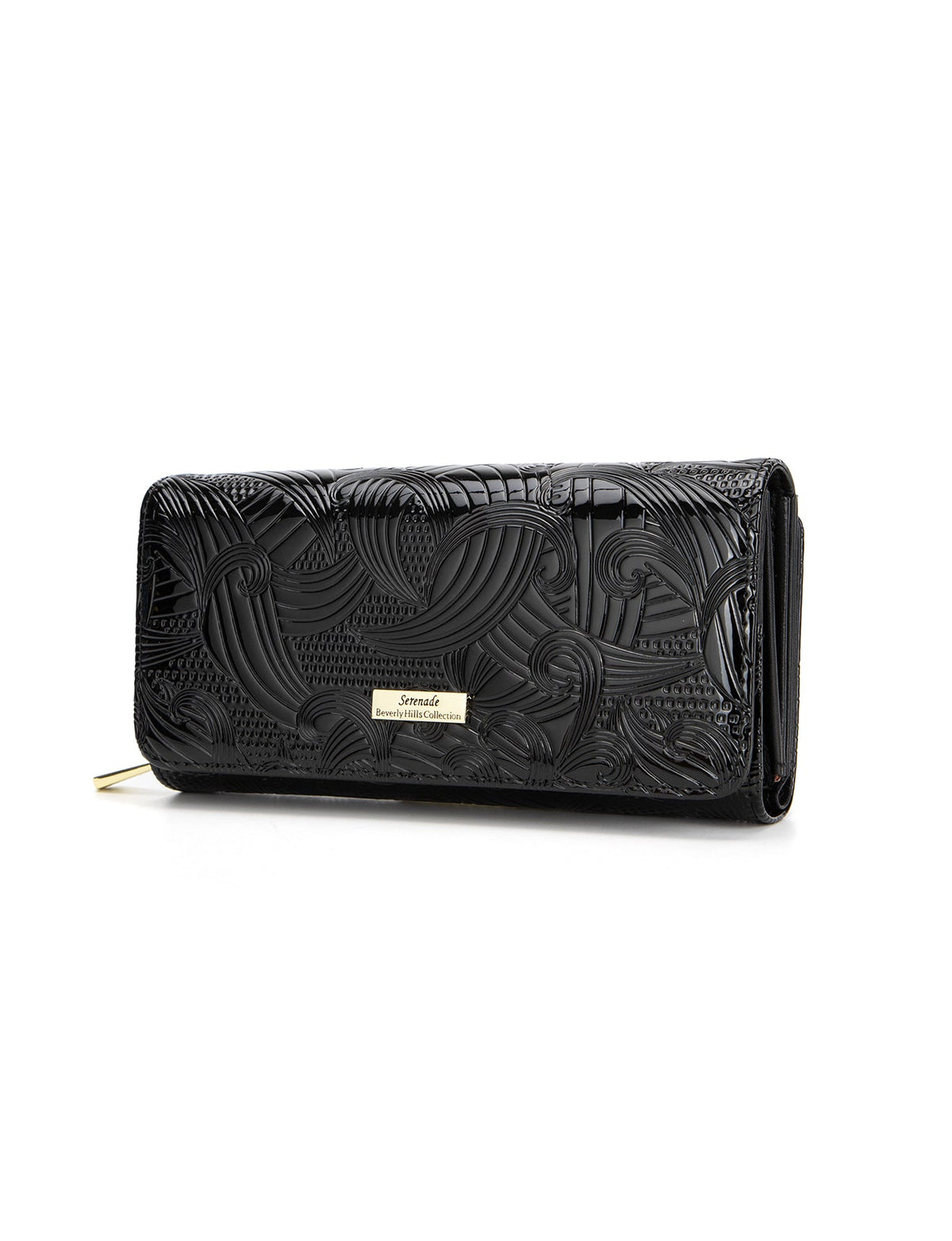 AMIRA LARGE  PATENT LEATHER WALLET WITH RFID- WSF4501-BLK