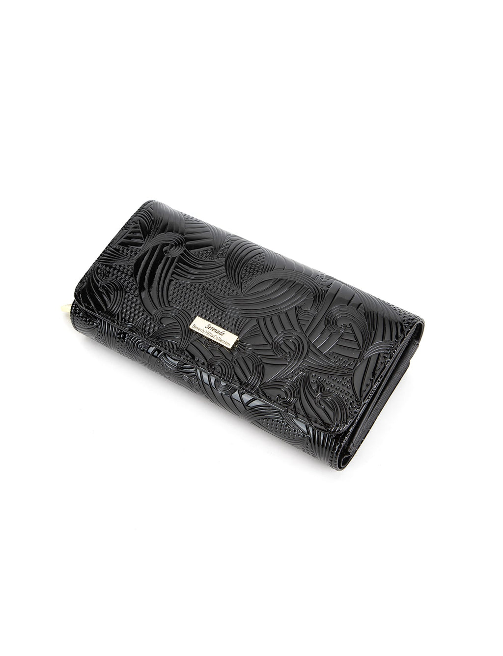 AMIRA LARGE  PATENT LEATHER WALLET WITH RFID- WSF4501-BLK