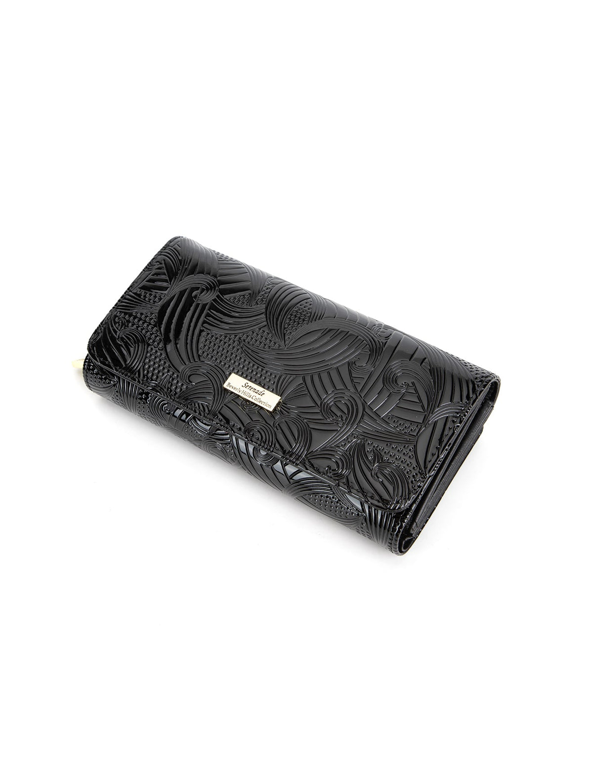 AMIRA LARGE  PATENT LEATHER WALLET WITH RFID- WSF4501-BLK