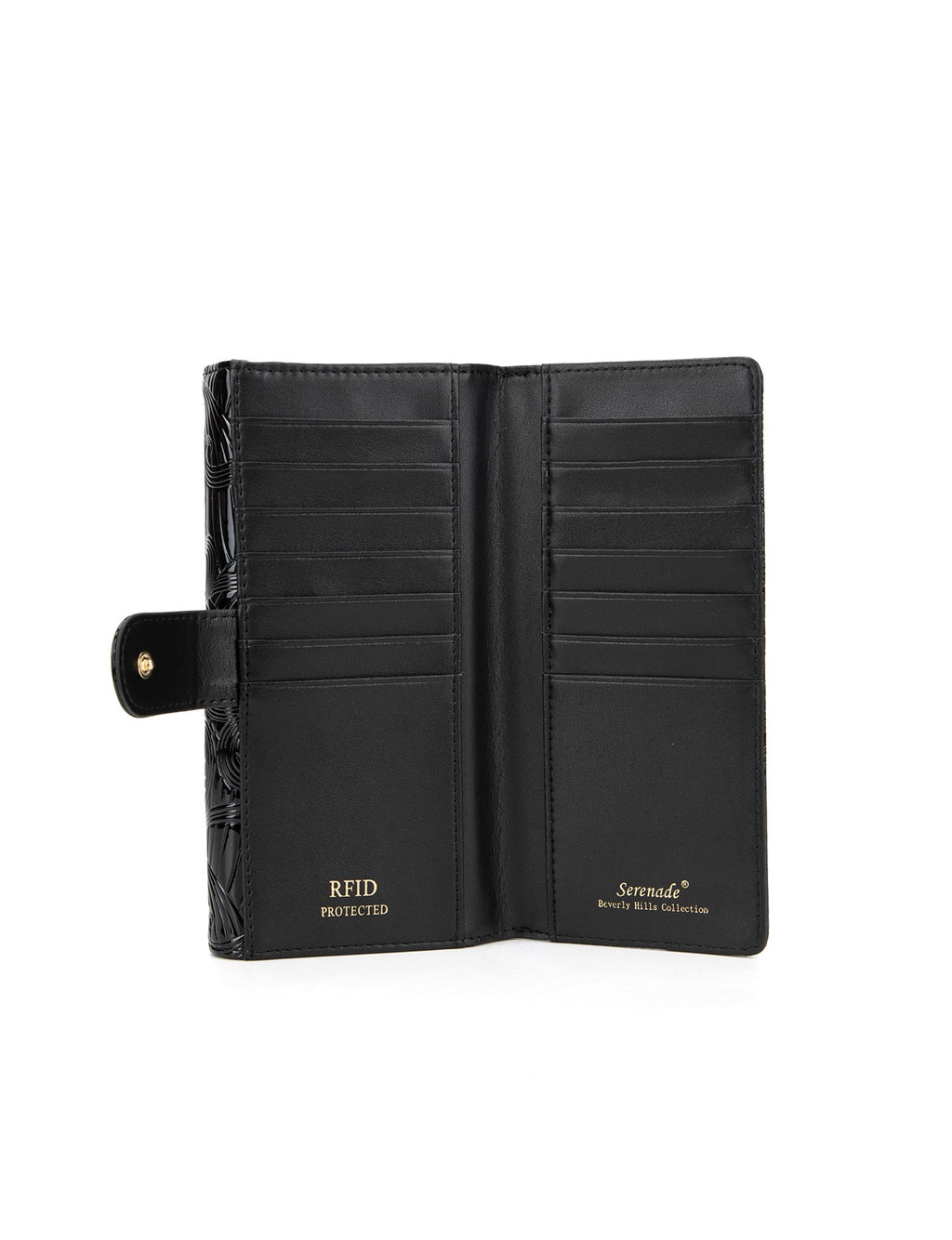 AMIRA LARGE  PATENT LEATHER WALLET WITH RFID- WSF4501-BLK